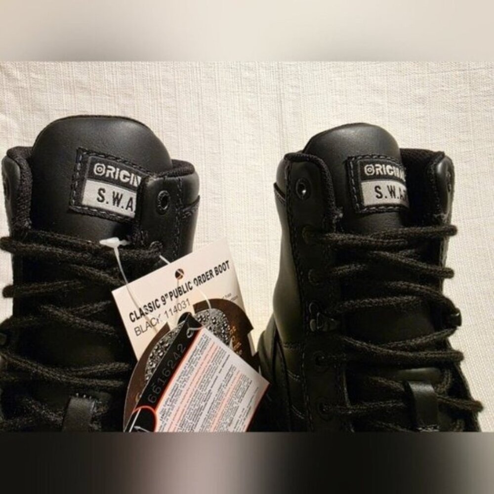 Original S.W.A.T. Classic 9" Tactical Boots Black Size 5 Waterproof Safety Toe - Picture 5 of 16